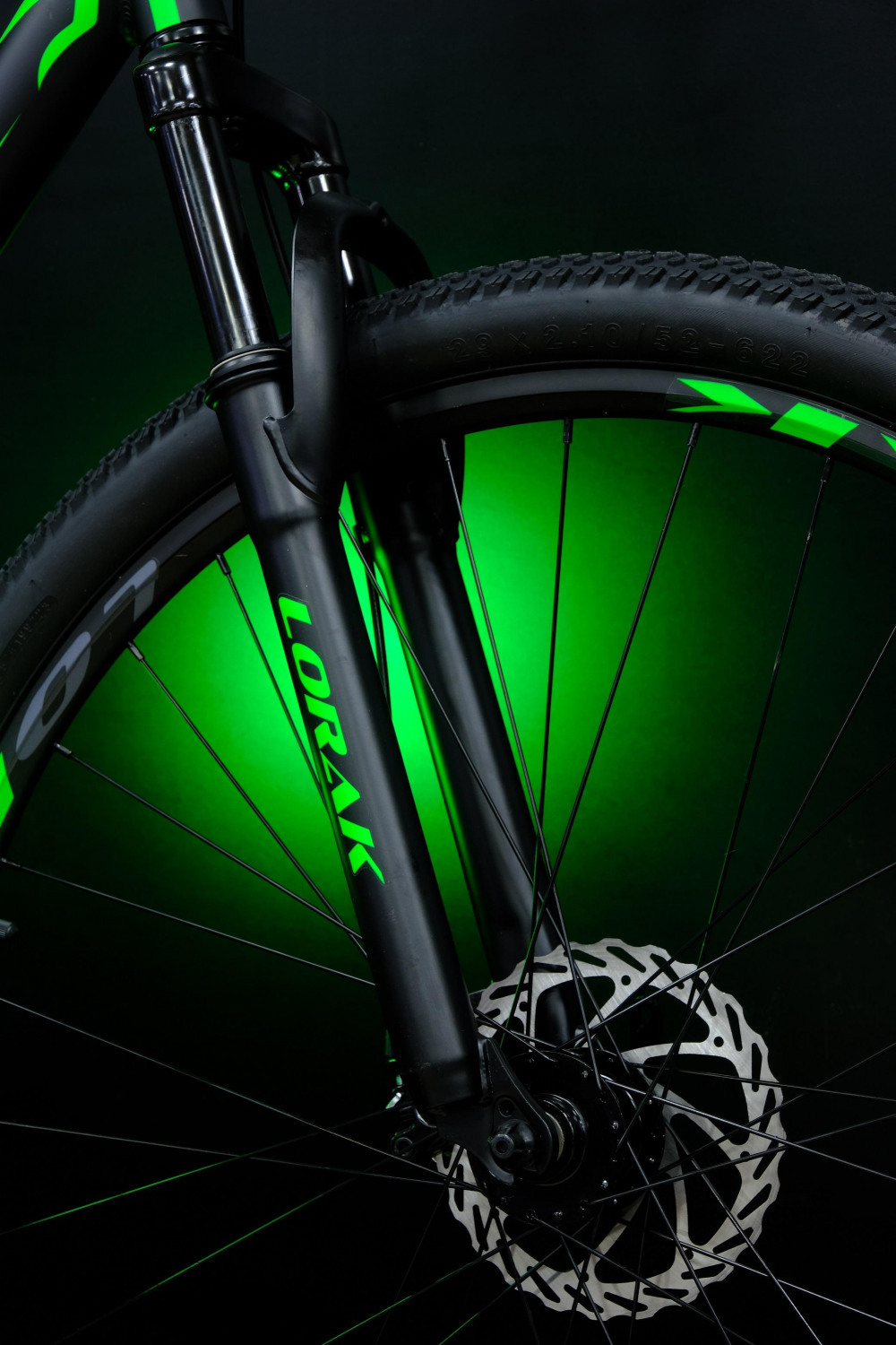 Lorak MAX 190 Матовый Чёрный/Зелёный 19р (на рост 171-182)